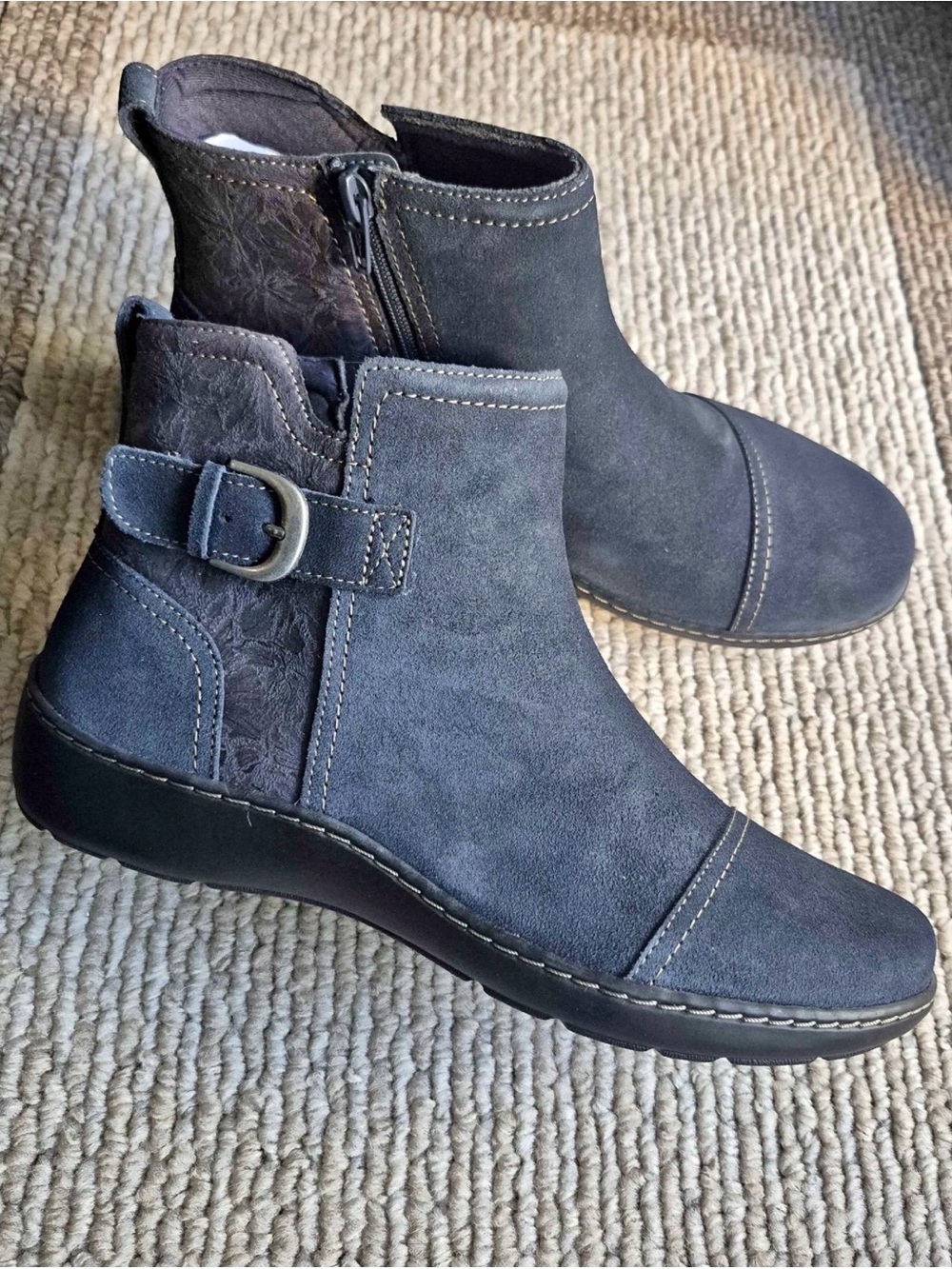 Women's Suede Ankle Boots - Blue